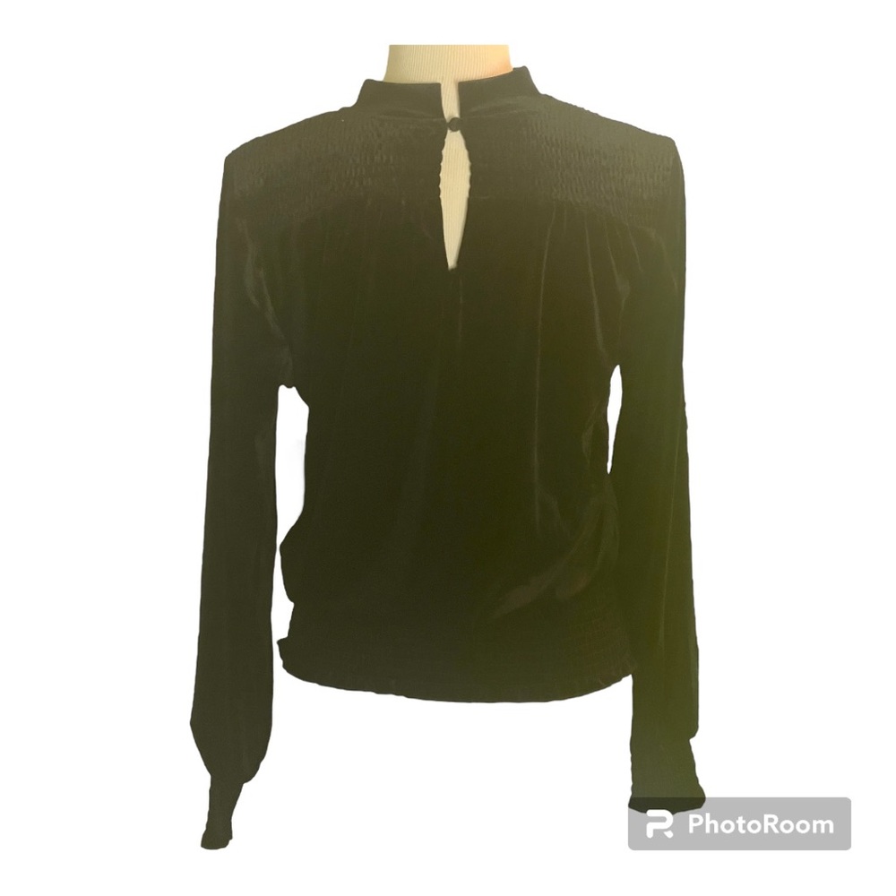 Laundry by Shelli Segal Small black velour top New With Tags polyester blend - Picture 4 of 14